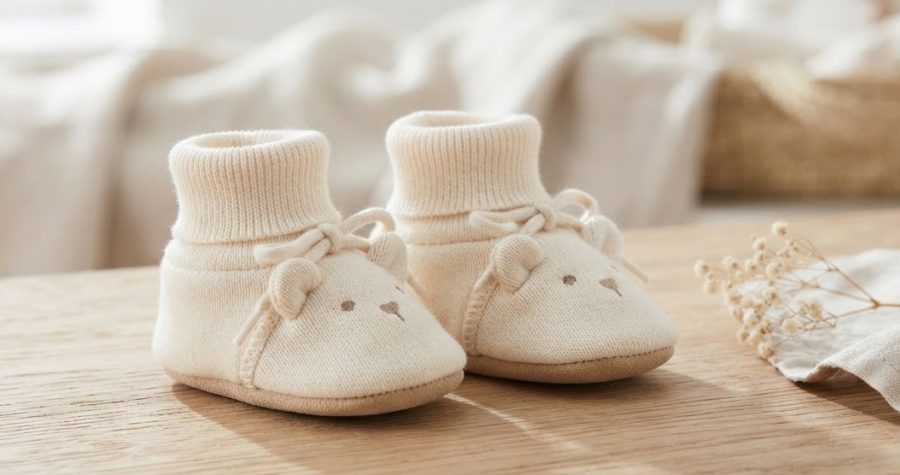 Organic Cotton Bear Booties — alternate view