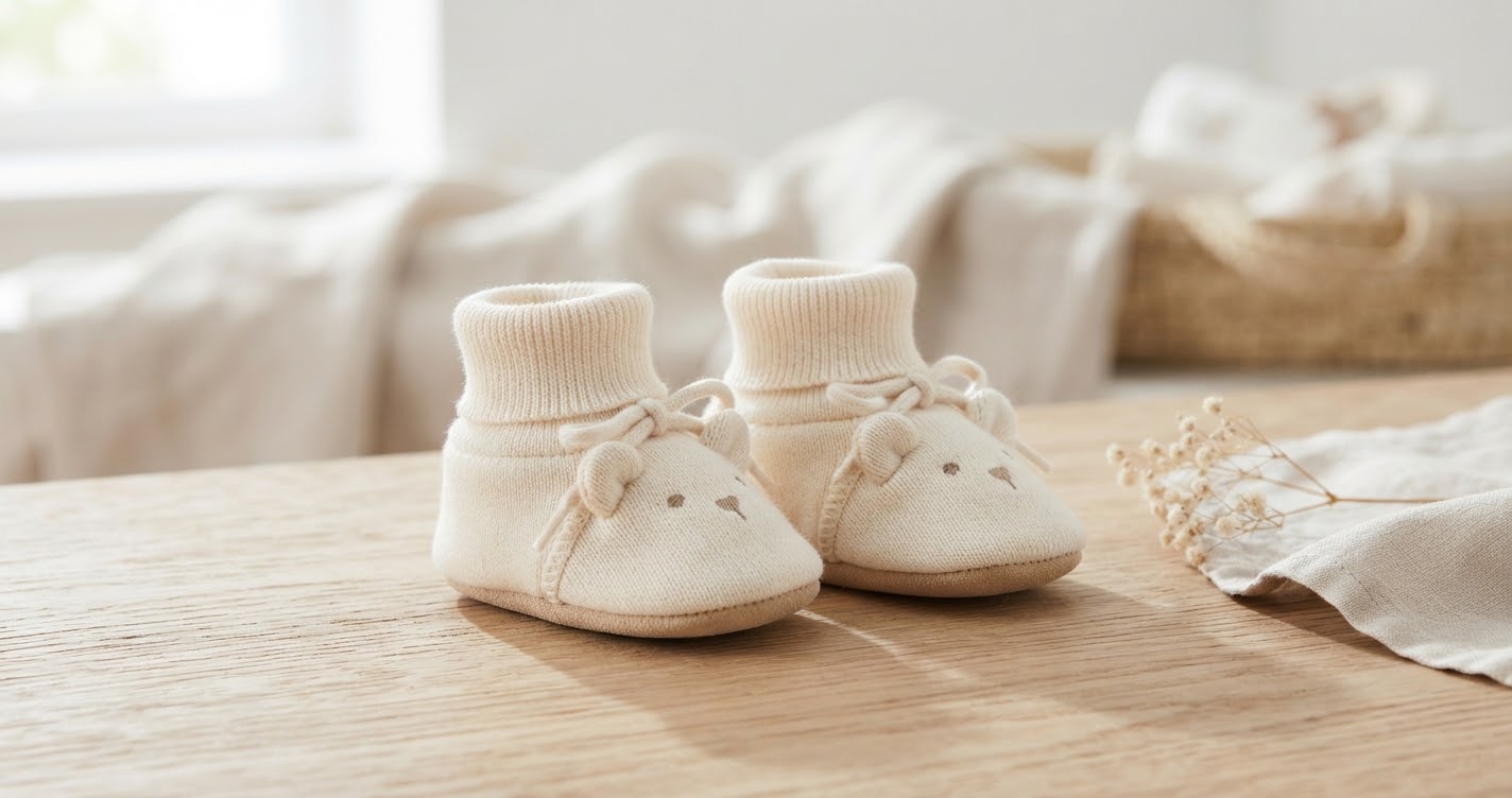 Organic Cotton Bear Booties — 0–1 yrs